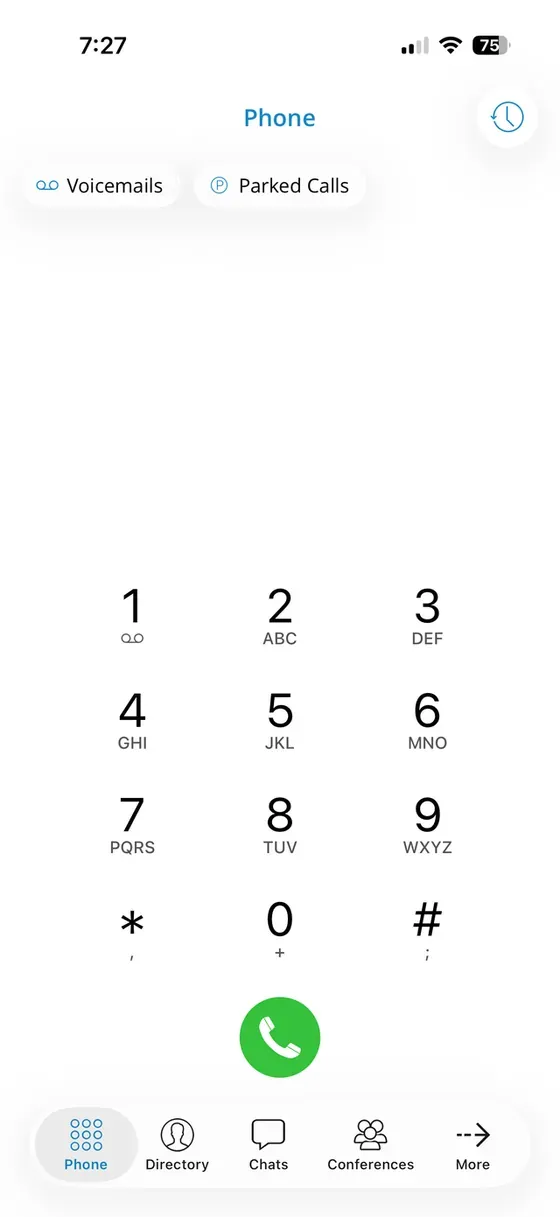 Communicator app interface